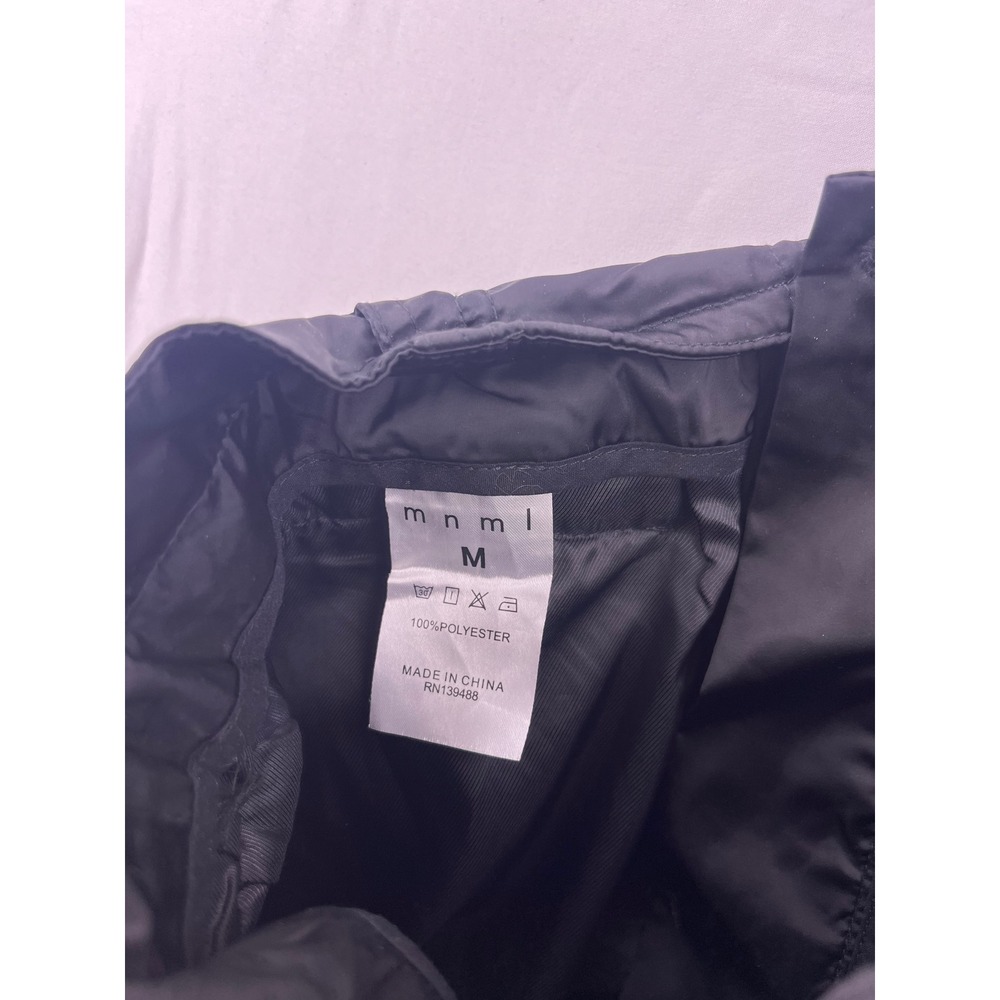 MNML Black Satin Wired Cargo Pants Mens Medium Ruched Tactical Techwear Zippers - Picture 5 of 5